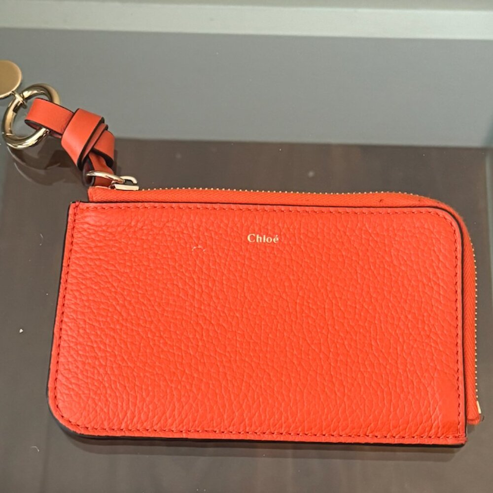CHLOE orange wallet.